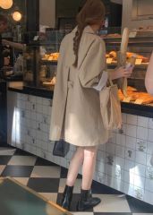 muguet rose midi trench coat dark beige - メルカリ
