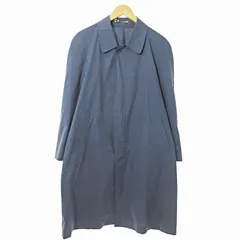 ランバン LANVIN ステンカラーコート ジャケット ロング 46-44 紺 ネイビー 0624 ●ECO