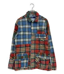 POLO RALPH LAUREN 長袖シャツ パッチワークチェックフランネルオーバーシャツ メンズ SIZE M ポロ・ラルフローレン