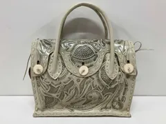 carving tribes カービング トライブス トートバッグ 花柄 レザー  ホワイト