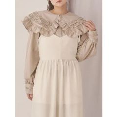 merry jenny】美品·̩͙꒰ঌストライプフリルカラーブラウス໒꒱·̩͙ 