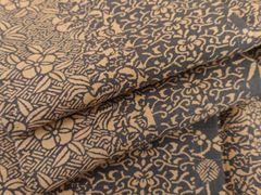 新品 リバーシブル 名古屋帯 インドネシアのバティック生地×綿紬無地