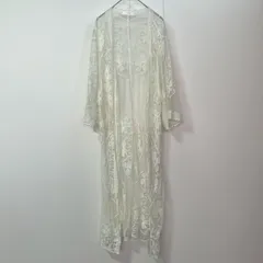【訳あり】fifth フィフス フラワー刺繍 総レース ロングガウン ホワイト 白　　　　T-365のサムネイル