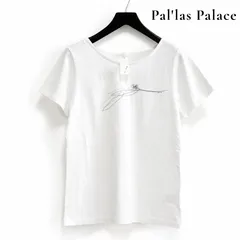 ◆タグ付き/訳あり◆ Pal'las Palace フロント刺繍 Tシャツ 2 ホワイト コットン 日本製 パラスパレス 半袖カットソーのサムネイル