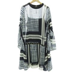 お値下げ！sacaiネイビー半袖カットソーとプリーツスカートワンピース