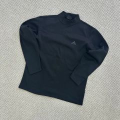 adidas モックネック 長袖Tシャツ ネイビー M 0584-A - メルカリ