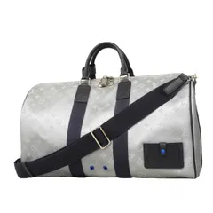★SALE【6de6464-k】ルイヴィトン ボストンバッグ モノグラム・サテライト キーポルバンドリエール50 M44170 グレー【中古】メンズ