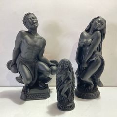 ハワイ製 HIP Original フラダンサー 置物 黒 溶岩 ヴィンテージ