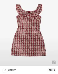 マップ風スクエアネック レッド CHECK ONE PIECE Brandy Melville リズリサ