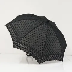 日傘 HANAE MORI ハナエモリ USED美品 ブラック スカラップ 遮光 UV レディース 純パラソル 47cm A3856のサムネイル
