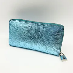 ●LOUIS VUITTON ルイヴィトン ジッピーウォレット モノグラム リザードレザー メタライズドブルー ラウンドファスナー シルバー金具 長財布 ロングウォレット N81277 【中古】Aランク　3_100のサムネイル