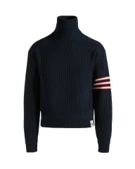 【新品未使用】BALLY CREWNECK SWEATER / NAVY ロールネックセーター ネイビー サイズ48 ウール100% ラインのサムネイル