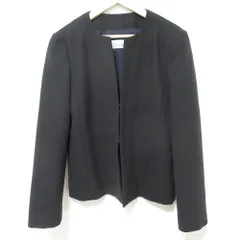 良品 RED VALENTINO レッドヴァレンティノ ウールブレンド ノーカラージャケット サイズ40 ブラック レディース 古着 中古 USEDのサムネイル