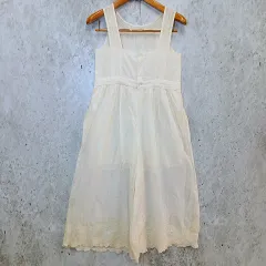 MACPHEE マカフィー サロペット オールインワン レース刺繍 ピンタック ナチュラル フェミニン ホワイト 38サイズ □〇☆のサムネイル