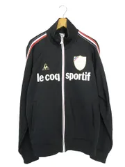 ルコックスポルティフ le coq sportif ジャージ トラック ジャケット 前開き ロゴ プリント 刺繍 サイズ M 黒 QQQ
