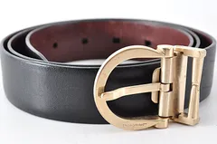 Ferragamo フェラガモ ベルト リバーシブル ガンチーニ レザー 革 ブラック 黒 ブラウン 茶 ゴールド 金のサムネイル
