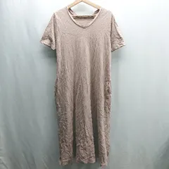 ◇ ⊂ earth music&ecology ルームウエア ロングTシャツ 半袖 ロング ワンピース サイズF ピンク レディース E  【1409100066999】
