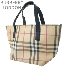 BURBERRY LONDON バーバリーロンドン 舟形 トートバッグ ハンドバッグ ミニトート ノバチェック柄 PVC レザー ベージュ レディース