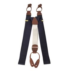 Brooks Brothers 米国製 ネイビーブラウン サスペンダー - メルカリ