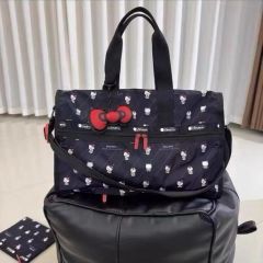 レスポートサック ハローキティブラック リボン結び ボストンバッグ