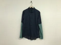 本物ノットKNOTTトゥモローランドコットン切り替えデザインドレス長袖シャツメンズサーフアメカジワークミリタリーストリートスケータービジネススーツモードゴルフドレス紺ネイビーグリーン日本製2M日本製のサムネイル