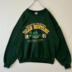 ビッグドッグス キャラクター刺繍 太アーム スウェット グリーン XL 4344 ビッグドッグス キャラクター刺繍 太アーム スウェット グリーン XL