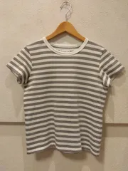 M4　アニエスベー　agnes b.　トップス　Ｔシャツ　グレー×ホワイト　ボーダー柄　シンプルデザイン　おすすめ　かわいい　Ｔ1　Ｓサイズ