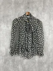 ZARA ザラ チェーン柄シフォン ブラウス シャツ sizeS/白ｘ黒 ■◇ レディース