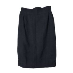 希少】CHANEL シャネル ヴィンテージ ウール スカート ネイビー 40