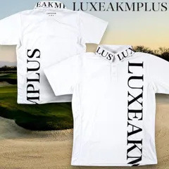 LUXEAKMPLUS リュクスエイケイエムプラス GOLF ゴルフ バーチカルロゴ 半袖 ポロシャツ ゴルフウェア スポーツウェア LAH-23005 ホワイト▲027▼30907h04のサムネイル