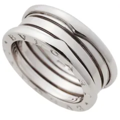 【本物保証】 新品同様 ブルガリ BVLGARI 11.4g ビーゼロワンリング 3バンド リング 指輪 K18WG ホワイトゴールド ＃58 約17号のサムネイル