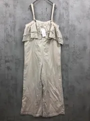 展示品■LOWRYS FARM ローリーズファーム LF722004 フリル サロペット オーバーオール sizeF/アイボリー ■■ レディース