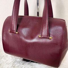 美品】カルティエ トートバッグ A4可 レザー ボルドー ゴールド金具