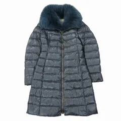 HERNO ヘルノ PI0650DIC フォックスファー付き ロングダウンコート アウター ジップアップ ネイビー サイズM レディース 【中古】のサムネイル