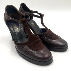 Max Mara サンダル 35 レザー スエード ブラウン イタリア製 ヒールのサムネイル