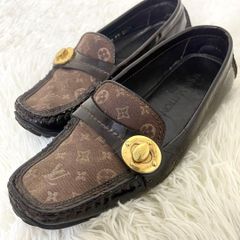 美品 ルイヴィトン モノグラム柄 ドライビングシューズ モカシン 25cm