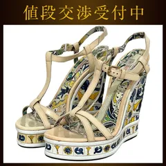 ドルチェ＆ガッバーナ ヒール サンダル ベージュ マルチカラー 23.5cm D&G ウッド プラスチック 中古 DOLCE&GABBANAのサムネイル