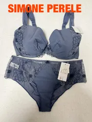【新品】SIMONE PERELE　シモーヌぺレーヌ　ブラジャー & ショーツ　E95　ブルー　セット　上品　送料込み　6467318のサムネイル