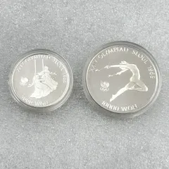 1988年 ソウル五輪記念コイン ２枚セット　硬貨　古銭　銀貨 銀メダル 10000ウォン 5000ウォンのサムネイル