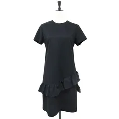 美品 YOKO CHAN ヨーコチャン ワンピース ブラック 黒 サイズ:38(M) ペプラム ショートスリーブ ワンピース / ドレス ミディ丈 半袖 フリル トップス 日本製【レディース】のサムネイル