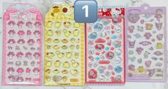 組み合わせ変更可能！　4枚セット　サンリオ　ハローキティ　マイメロディ　クロミちゃん　シナモンロール　ポムポムプリン　ポチャッコ　サンリオキャラクターズ　海外正規品　3Dシール　硬いシール　シール帳　ぷっくりシール　ぷくぷく　まとめ買い　まとめ売り　かわいい