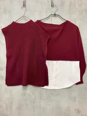AZUL BY MOUSSY アズールバイマウジー サイドスリット ベスト ニット セーター sizeS/ボルドー ■■ レディース
