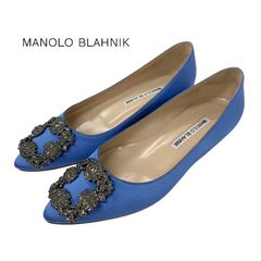 MANOLO BLAHNIK ハンギシ ロイヤルブルー 36.5 - メルカリ