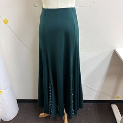 【Chacott】Ballroom Dance Costume Skirt, Bottle Green, Green with Polka Dots