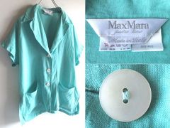 美品】マックスマーラ 白タグ リネン 比翼 シャツ ブラウス Max Mara