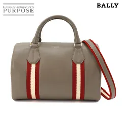 新品同様 バリー BALLY 2way ミニボストン ショルダー バッグ レザー グレー ゴールド 金具 Mini Boston Bag 90322974のサムネイル