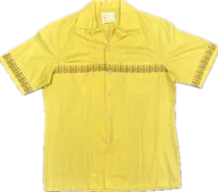 70s IOLANI “PAU PRESS” Tribal Border Shirt Made in Hawaiiのサムネイル
