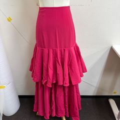 チャコット 社交ダンス トップスM スカートLセット 超美品エンジ色