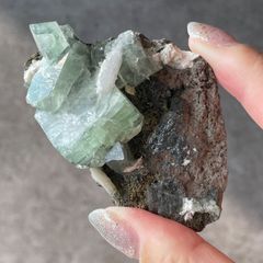 【共生美】中国湖南省産ブルーフローライト＆スモーキークォーツ【極上結晶】182g 共生美】中国湖南省産ブルーフローライト＆スモーキークォーツ【極上