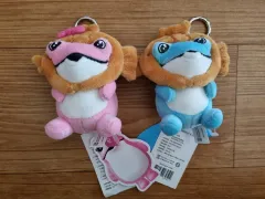 ジーン たい焼き カエル ピンク ブルー キーホルダー ぬいぐるみ 2個 まとめ
